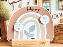 Load image into Gallery viewer, BOHO NATURAL RAINBOW BIRTHDAY CHART