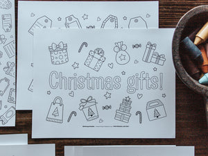CHRISTMAS GIFTS COLOUR & DOODLE BASKET