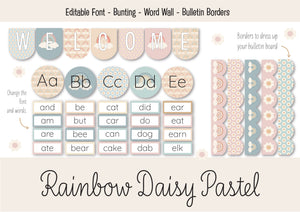 RAINBOW DAISY PASTEL CLASSROOM BUNDLE