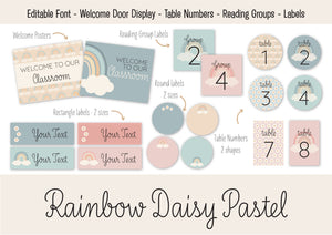 RAINBOW DAISY PASTEL CLASSROOM BUNDLE