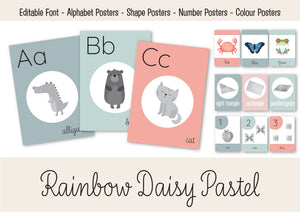 RAINBOW DAISY PASTEL CLASSROOM BUNDLE