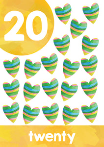 RAINBOW WATERCOLOUR NUMBER POSTERS